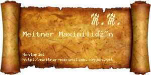 Meitner Maximilián névjegykártya